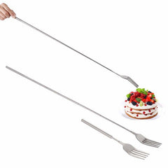 Stainless Steel Western Style BBQ Dinner Fruit Dessert Long Cutlery Forks Telescopic Extendable Fork Kitchen Tool Fruit Tools