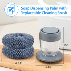 2.0 Soap Dispensing Palm Brush Storage Set[Be Applicable Kitchen/Bathroom/Car cleaning, etc.]