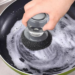 💖2023 Kitchen Brush Utensils Cleaner Press Type Non-Stick Oil Automatic Hydraulic Dishwashing Decontamination Tools Pot Artifact